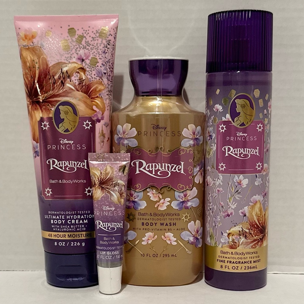 Bath & Body NEW Rapunzel Fragrance Mist, Body Cream, Body Wash & Lip Gloss